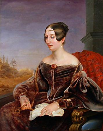 Eduard Magnus Portrait der Mathilde Grafin zu Lynar, geb. Grafin von Voss-Giewitz oil painting image